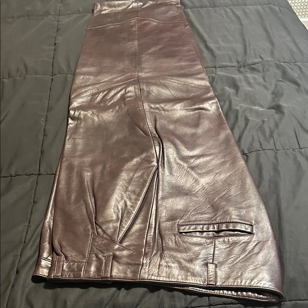 Men’s Brown Leather Pants - Picture 1 of 5
